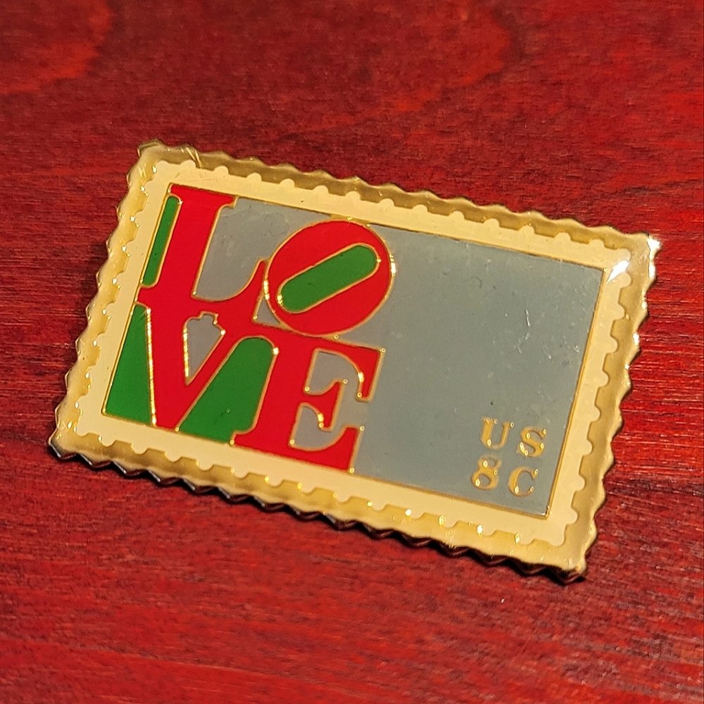 LOVE pin Robert Indiana Stamp Brooch